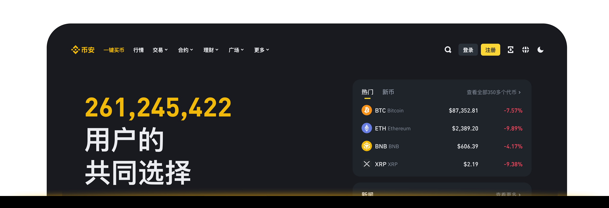 binance官网示例